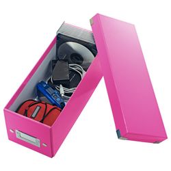 Caja Click & Store CD Box (143x147x352 mm), fucsia