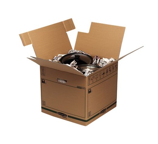 Självmonterande flyttlåda 85L (457x406x457mm) Prime Ultra Heavy Duty med förstärkta handtag