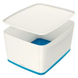 Caja Leitz MyBox WOW grande con tapa, azul/blanco
