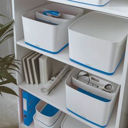 Leitz MyBox WOW box large with lid, blue/white