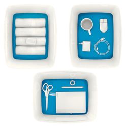 Leitz MyBox WOW box large with lid, blue/white