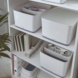 Leitz MyBox WOW large box with lid, white/grey