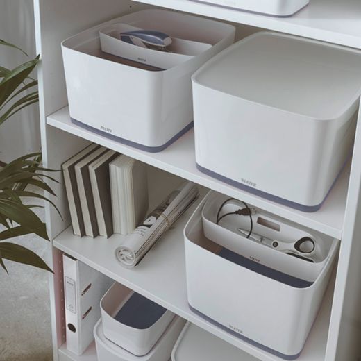 Leitz MyBox WOW large box with lid, white/grey