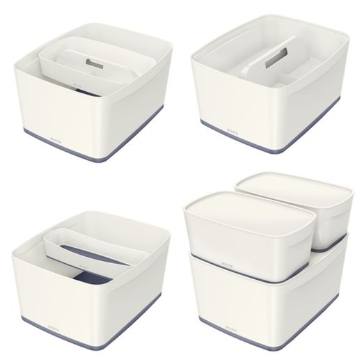 Leitz MyBox WOW large box with lid, white/grey