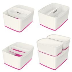 Leitz MyBox WOW large box with lid, fuchsia/white