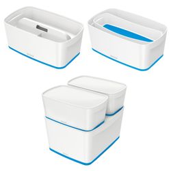 Leitz MyBox WOW box piccolo con coperchio, blu/bianco