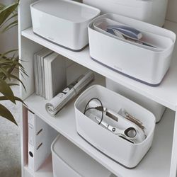 Leitz MyBox WOW box piccolo con coperchio, bianco/grigio