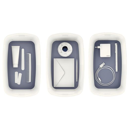 Leitz MyBox WOW box piccolo con coperchio, bianco/grigio