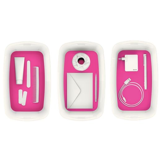 Leitz MyBox WOW petite boîte avec couvercle, fuchsia/blanc