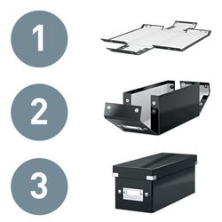 Click & Store Scatola organizer media (280x100x370 mm), rossa