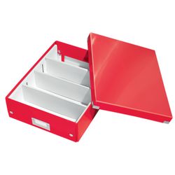 Click & Store Scatola organizer media (280x100x370 mm), rossa