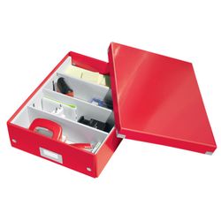 Click & Store Scatola organizer media (280x100x370 mm), rossa
