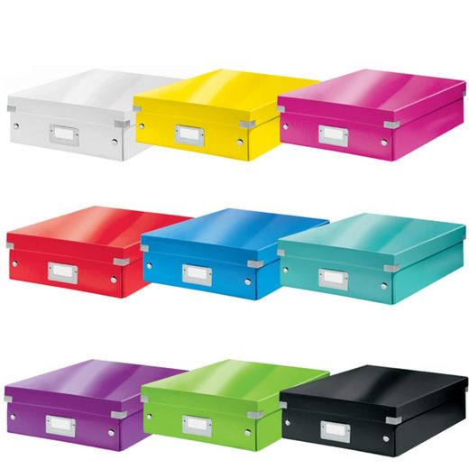 Click & Store Scatola organizer media (280x100x370 mm), rossa