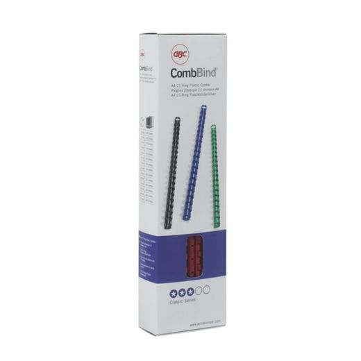 Pettine in plastica DIN A4 GBC 12 mm (scatola 100), bianco