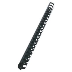 Canutillo plástico DIN A4 GBC 38 mm ovalados (Caja 50), negro