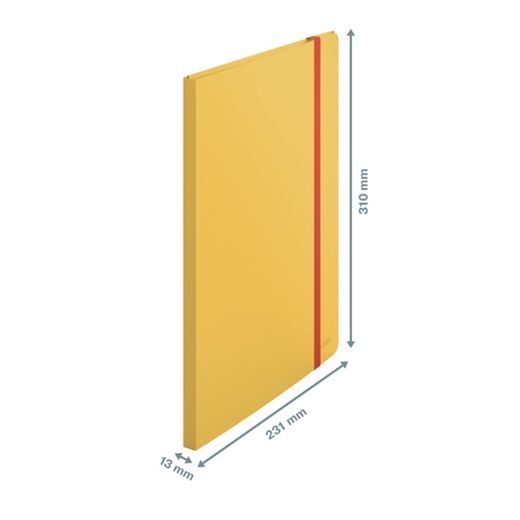 Leitz Cozy Plus 20-pocket folder with 3 flaps and elastic closure, DIN A4, yellow