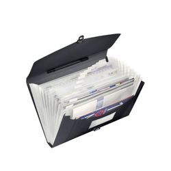 Teczka akordeonowa z uchwytem Esselte Vivida. P.P. Z 13 przegródkami, żywa czerń