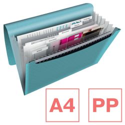 Cartella per fisarmonica Esselte Colour'Breeze PP. Con 6 divisori, blu