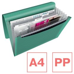 Teczka akordeonowa Esselte Colour'Breeze PP. Z 6 przegródkami, zielony
