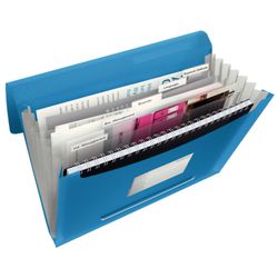 Esselte Vivida dragspelsmapp. P.P. Med 6 avdelare, levande blå