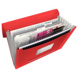 Esselte Vivida accordeonmap. pp Met 6 tussenschotten, levendig rood