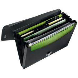 Leitz Recycle accordion folder. P.P. 5 expandable compartments plus 1 fixed front. DIN A4. black