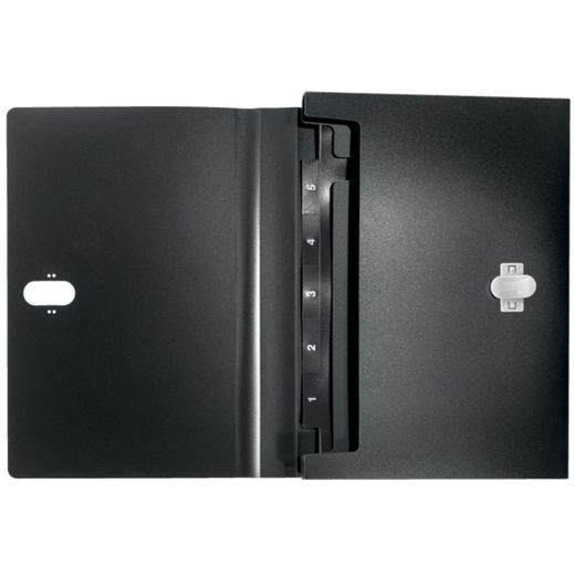 Leitz Recycle accordion folder. P.P. 5 expandable compartments plus 1 fixed front. DIN A4. black