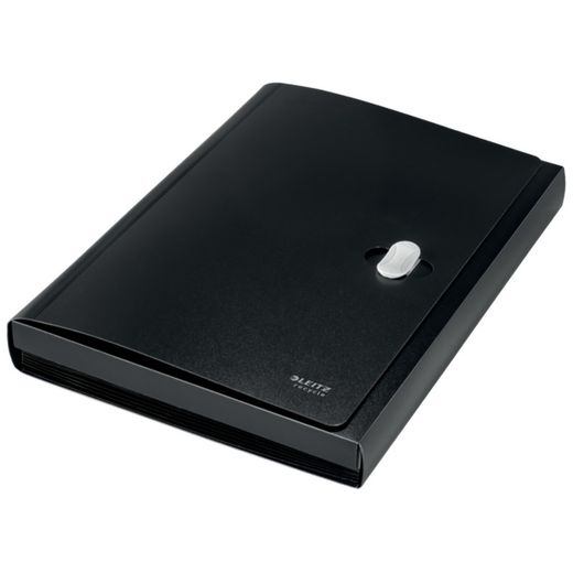 Leitz Recycle accordion folder. P.P. 5 expandable compartments plus 1 fixed front. DIN A4. black