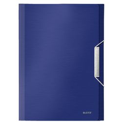 Stylowy folder akordeonowy. P.P. Z 6 przegródkami plus 1 bardzo szeroka. DIN A4, błękit tytanowy