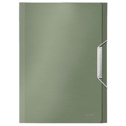 Stylowy folder akordeonowy. P.P. Z 6 przegródkami plus 1 bardzo szeroka. DIN A4, seledynowy zielony