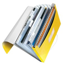 Cartella per fisarmonica WOW. PP 6 divisori più 1 extra largo. DIN A4, giallo