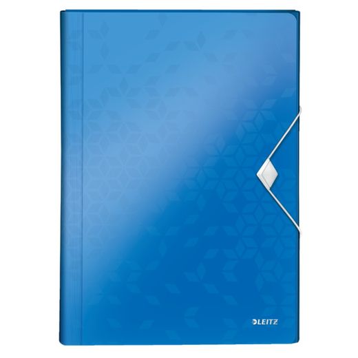 WOW-Akkordeon-Ordner. P.P. 6 Trennwände plus 1 extra breit. DIN A4, blau
