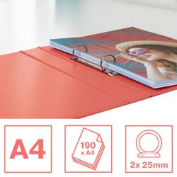 Colour'Breeze ring binder 2 rings Ø 25 mm. DIN A4 coral