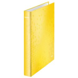 Carpeta anillas Leitz WOW. 4 anillas D 25 mm. DIN A4+ amarillo