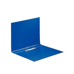 Lined plastic ring binder. With plastic interior and card holder. 2 D rings 25 mm. blue foil