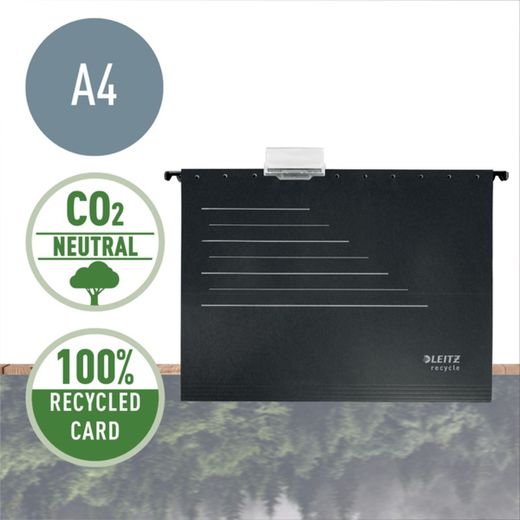 Leitz Recycle Alpha® cardboard hanging folder. vertical access. Spine V. DIN A4.