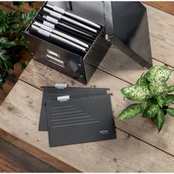 Cartella tascabile da appendere in cartone Leitz Recycle Alpha®. accesso verticale. Dorso V. DIN A4.