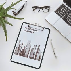 WOW map met metalen clip. Gemaakt in PS. DIN A4, zwart