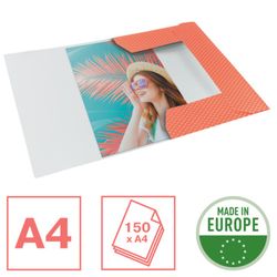 Colour'Breeze A4 cardboard 3-flap folder, coral