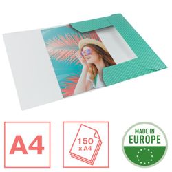Cartella Colour'Breeze A4 in cartone a 3 lembi, verde