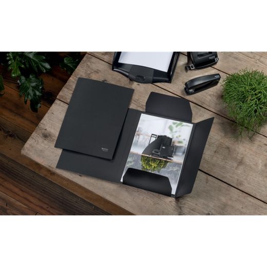 Leitz Genbrugspap 3-klapsmappe. 100% genanvendelig. DIN A4, sort