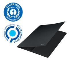 Leitz Genbrugspap 3-klapsmappe. 100% genanvendelig. DIN A4, sort