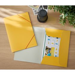 Leitz Cozy 3 flap folder. DIN A4. cardboard, yellow