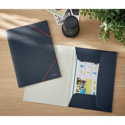 Leitz Cosy map met 3 kleppen. DINA4. karton, grijs