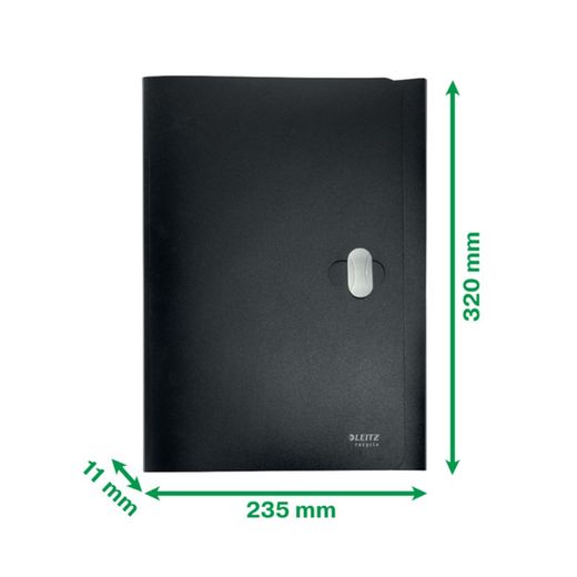 Cartella Leitz Recycle 3 a ribalta. PP Con 3 lembi. DIN A4, nero