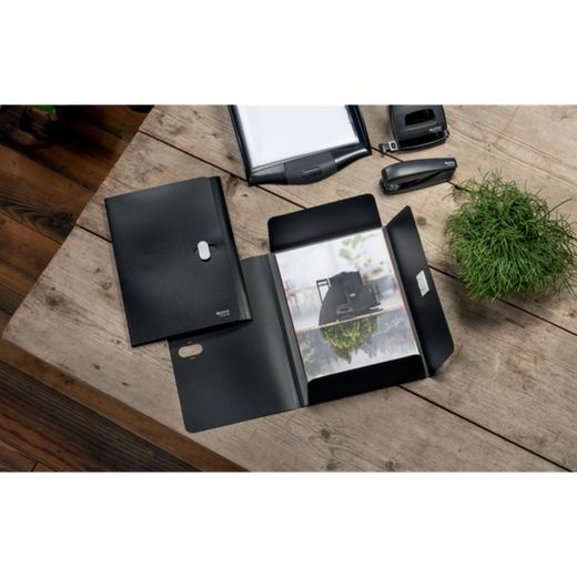 Cartella Leitz Recycle 3 a ribalta. PP Con 3 lembi. DIN A4, nero