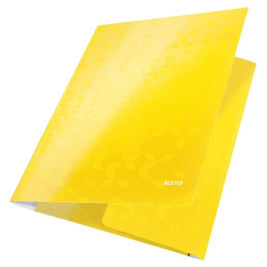 Carpeta de 3 solapas WOW. DIN A4. Cartón, amarillo