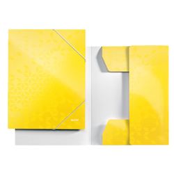 Carpeta de 3 solapas WOW. DIN A4. Cartón, amarillo