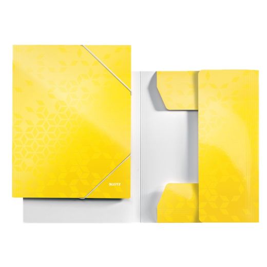 Carpeta de 3 solapas WOW. DIN A4. Cartón, amarillo