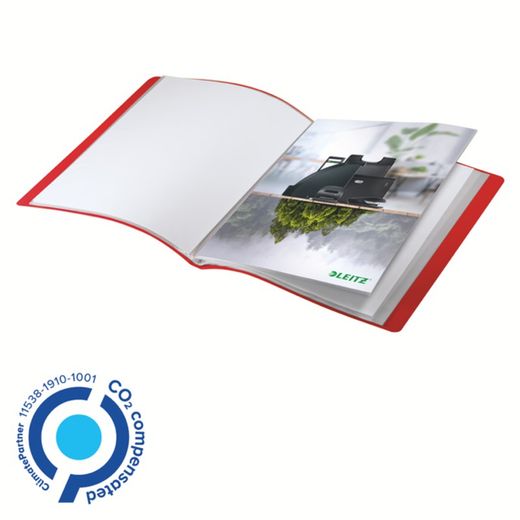 Dossier de 40 couvertures Leitz Recycle. PP DIN A4, rouge